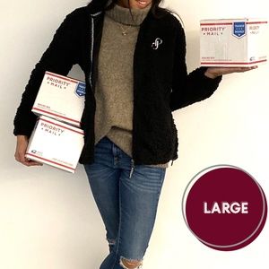 Poshmark Black Full Zip Sherpa Sweater